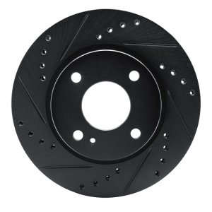 Ford Figo Brake Rotor (1) - Front Left - R1 Concepts - Drilled & Slotted - Black - `11-`19